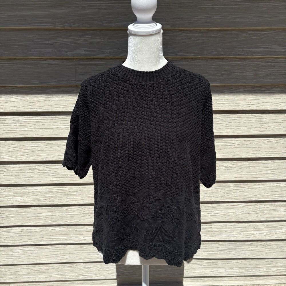 Vintage Yarnworks Sweater Womens XL Black Pullover Made in USA Knit